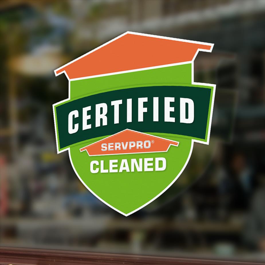 Certified: SERVPRO Cleaned window cling